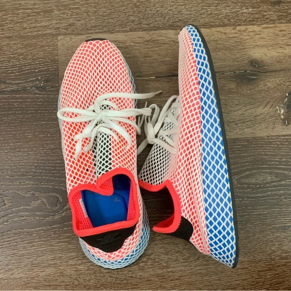 Adidas Mens red blue white deerupt sneakers 13